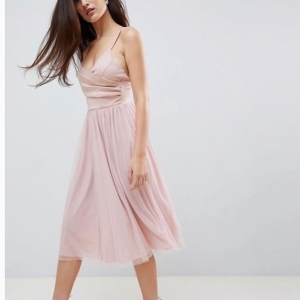 ASOS Blush Scuba Midi Dress Size 2 EUC